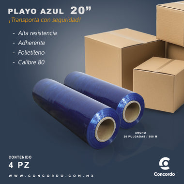 Playo 4 rollos Azul Calibre 80-PL2