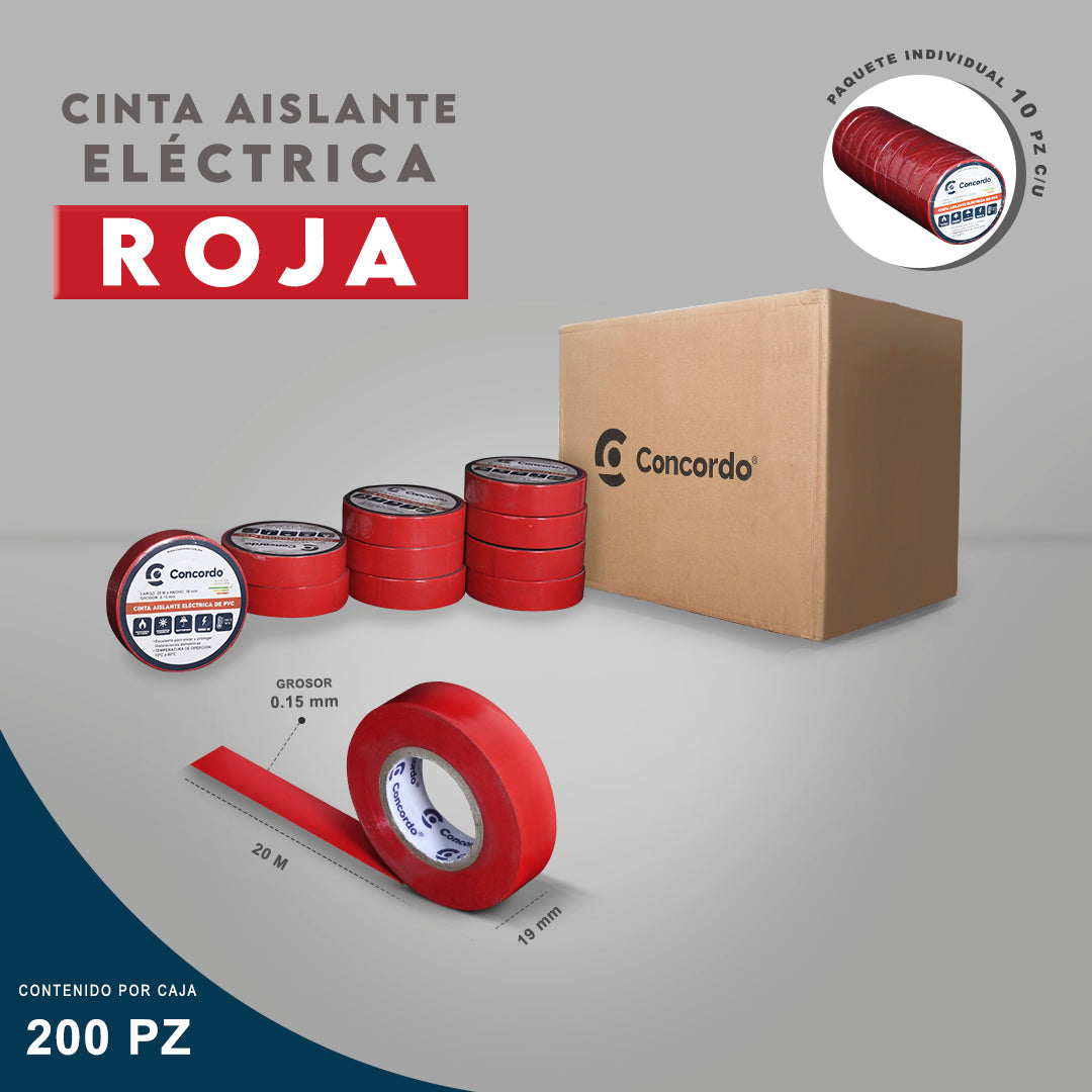 Cinta Aislante Electrica Roja