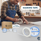Caja De Cinta Masking tape 54mX12.5mm Color Blanco 1/2"pulgada