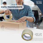 Caja De Cinta 100m x 48mm 72pz Color Transparente-CT100m