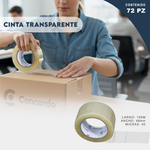 Caja De Cinta 100m x 48mm 72pz Color Transparente-CT100m