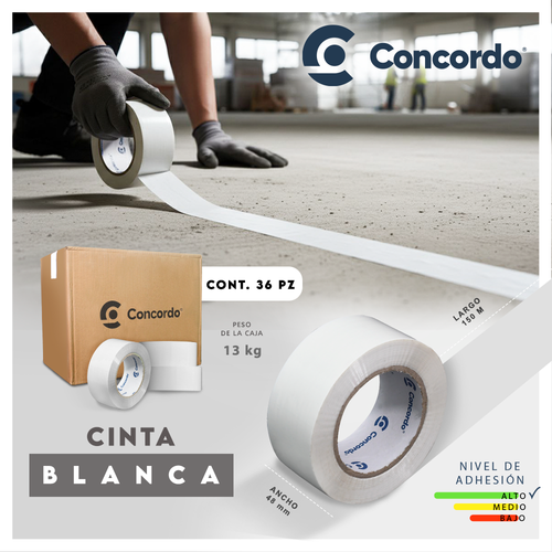 Caja De Cinta 150m x 48mm 36pz Color Blanco-CINBL