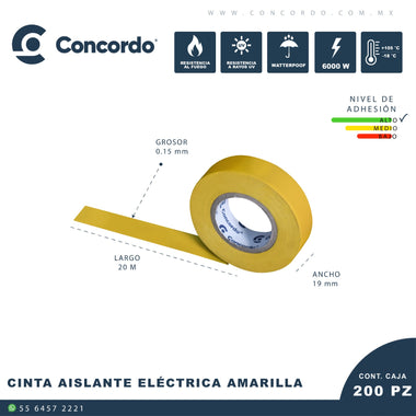 Cinta Aislante Electrica Amarilla