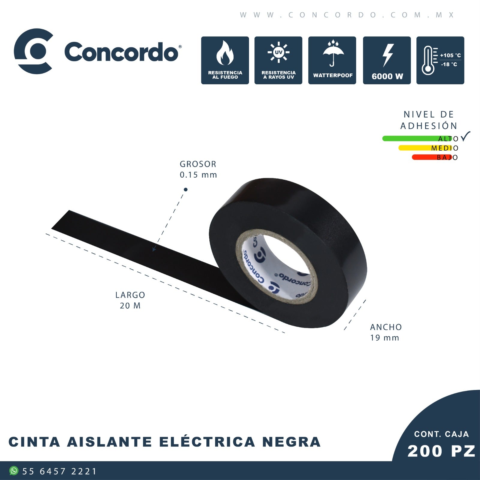 Cinta Aislante Electrica Negra