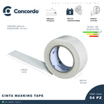 Caja De Cinta Masking tape 54mX48mm Color Blanco