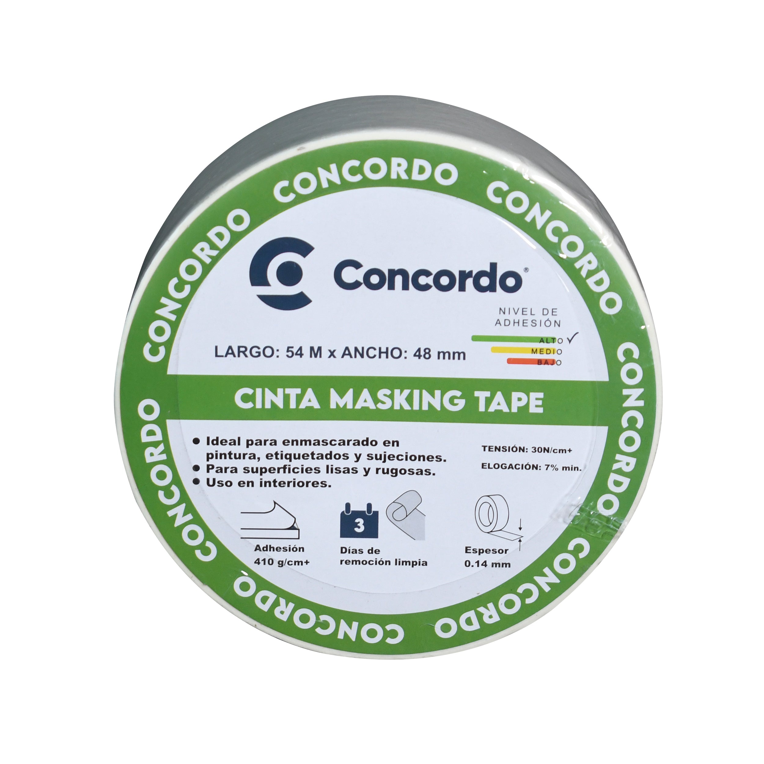 Caja De Cinta Masking tape 54mX48mm Color Blanco 2" pulgadas