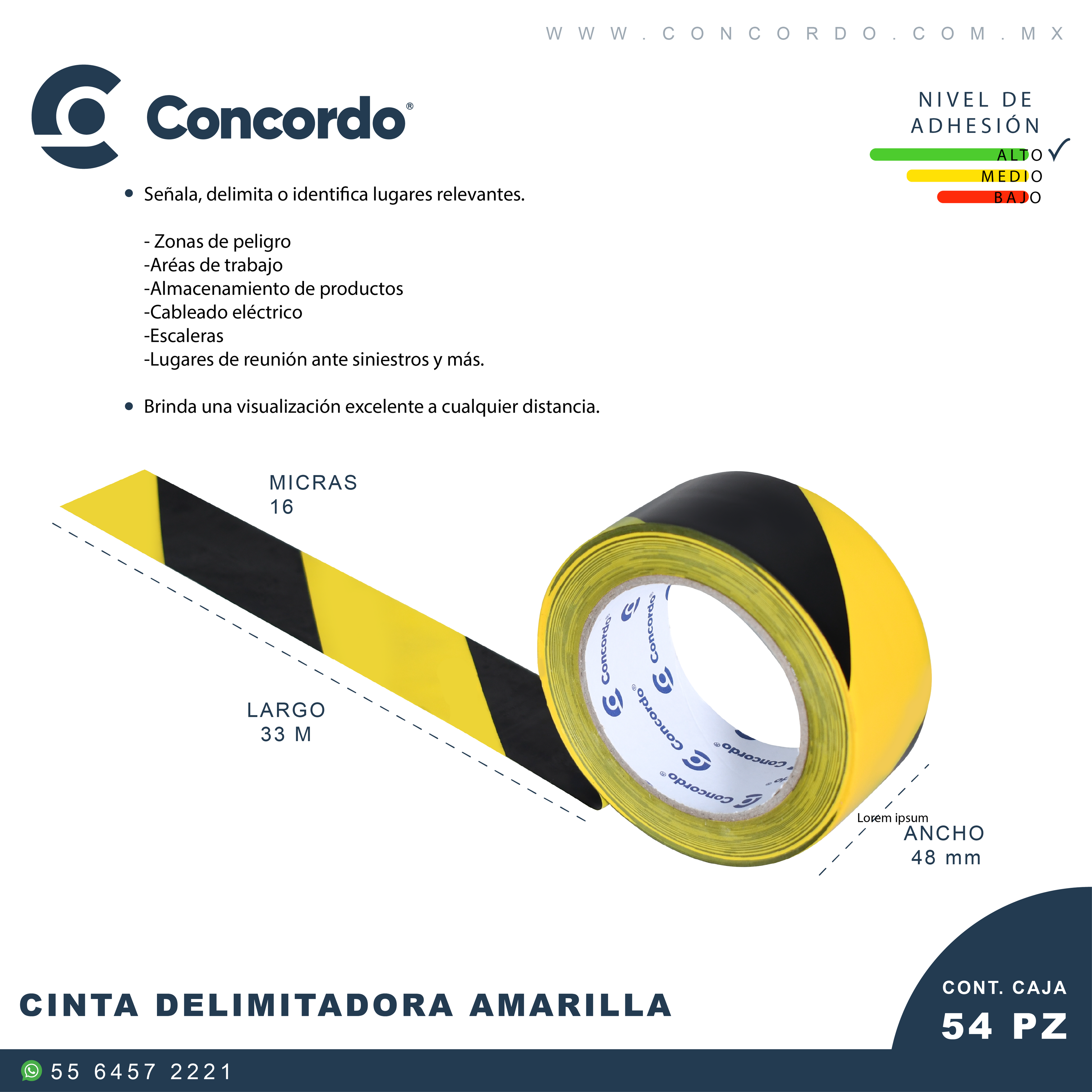 CINTA DELIMITADORA AMARILLA/NEGRO