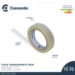 Caja De Cinta 24mm x 150m 72pz Color Transparente-CT24mm