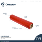 Playo 6 Rollos Rojo Calibre 80-PL6