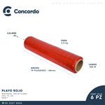 Playo 6 Rollos Rojo Calibre 80-PL6