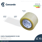 Caja De Cinta 150m x 72mm 24pz Color Transparente-CT72