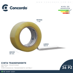 Caja De Cinta 150m x 48mm 36pz Color Transparente-CT