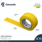 Caja De Cinta 150m x 48mm 36pz Color Amarilla-CINAMA
