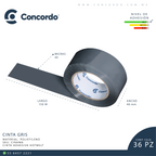 Caja De Cinta 150m x 48mm 36pz Color GRIS-CG
